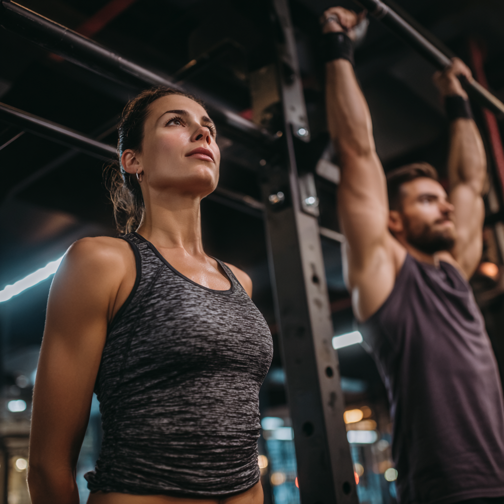 Active Romanian adults of various ages practicing natural movement exercises outdoors in a park setting, showing joy and vitality